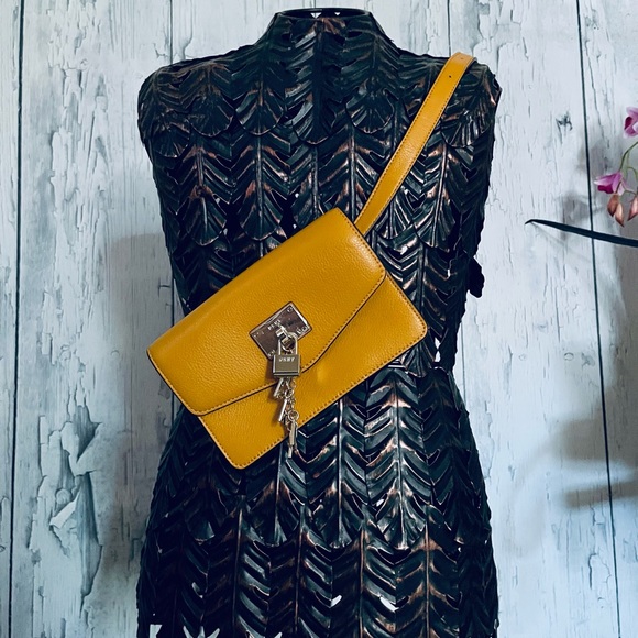 DKNY Elissa Leather Belt Bag Yellow/Marigold NWOT - Picture 11 of 11